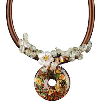 New Love Round Stone Pattern Pendant Necklace Elegant Agate String Angel Necklace Women Family Lover Jewelry Accessories